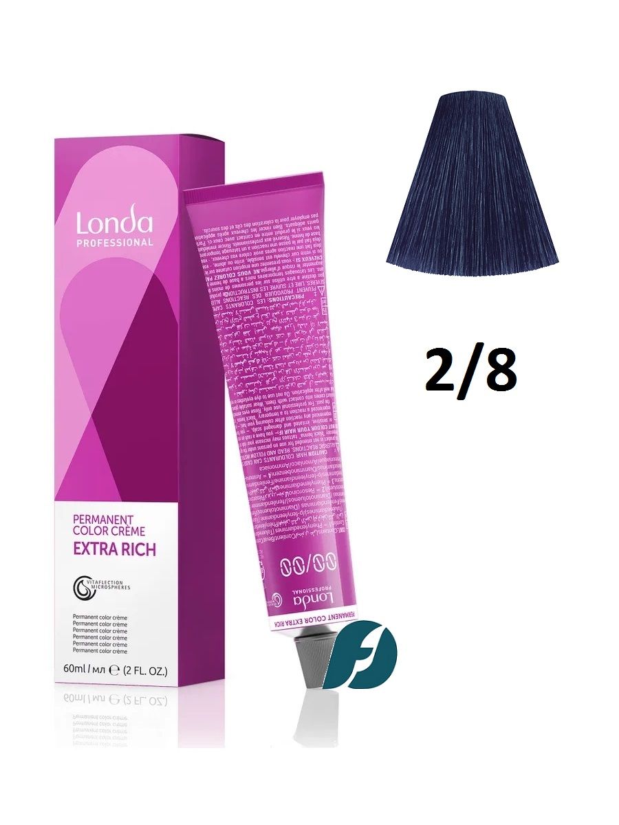 Londa Professional Permanent Color 2/8 Стойкая крем-краска для волос - Сине-черный, 60 мл