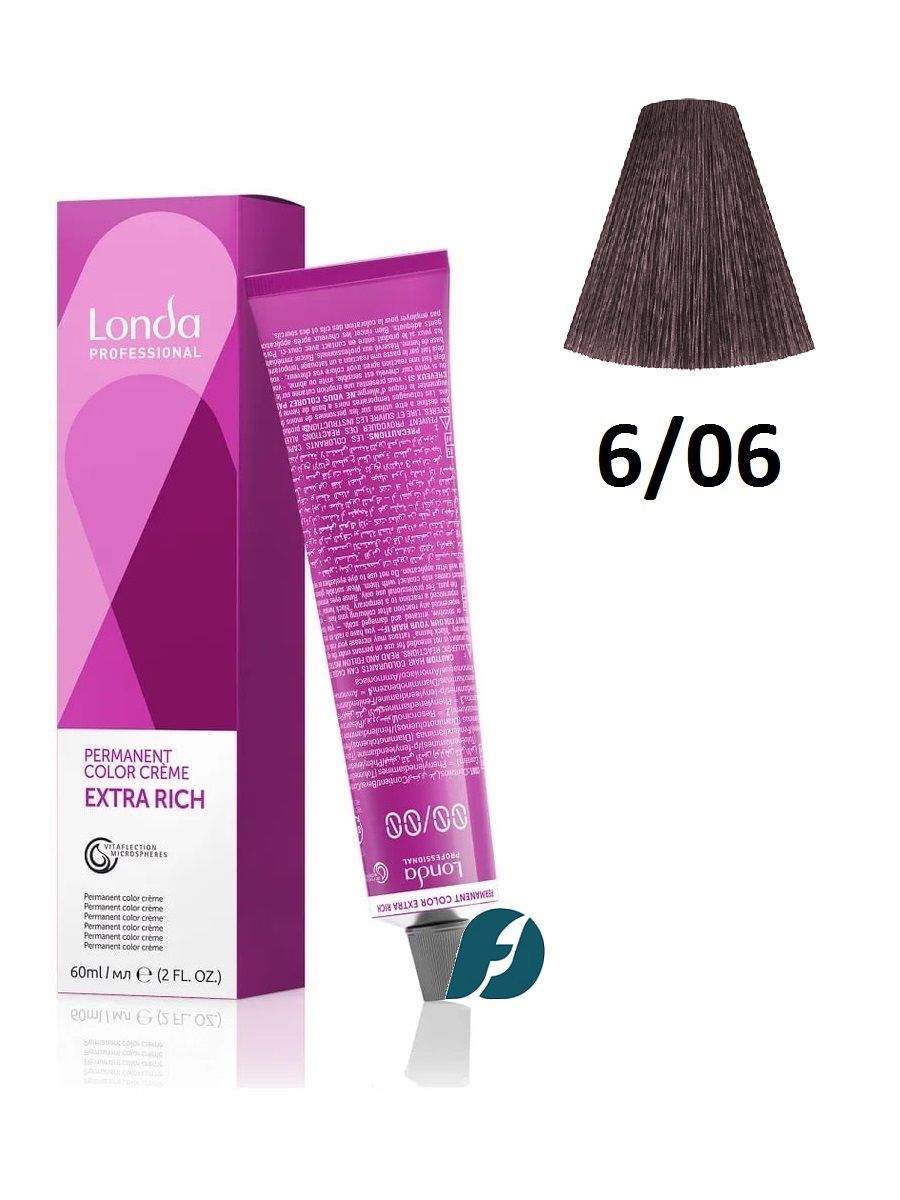 Londa Professional Permanent Color 6/06 Стойкая крем-краска для волос - Призматический сиреневый, 60 мл