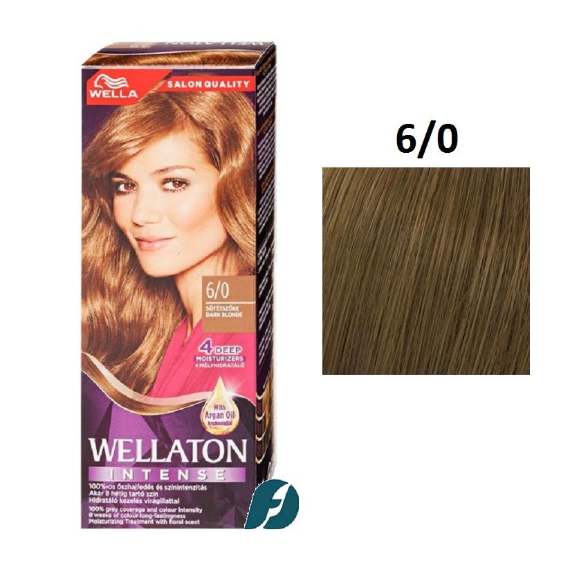 Wella WELLATON 6/0 Cтойкая крем-краска для волос - Светлый каштан, 110 мл