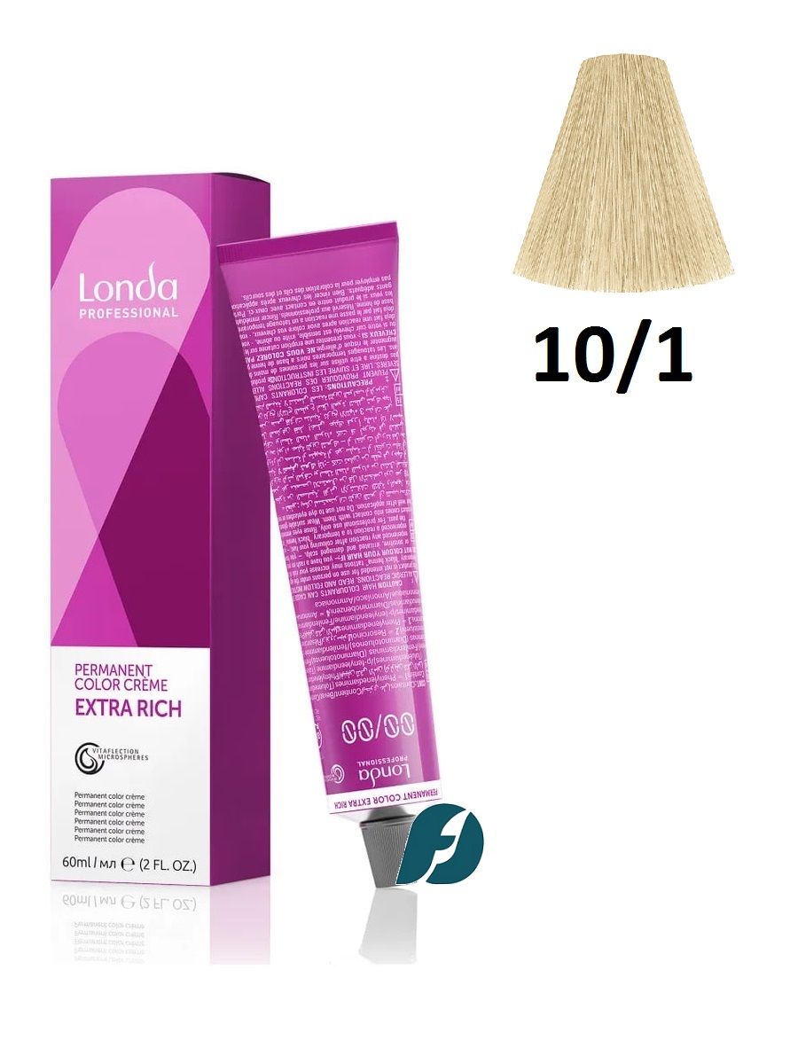 Londa Professional Permanent Color 10/1 Стойкая крем-краска для волос - Яркий блонд пепельный, 60 мл