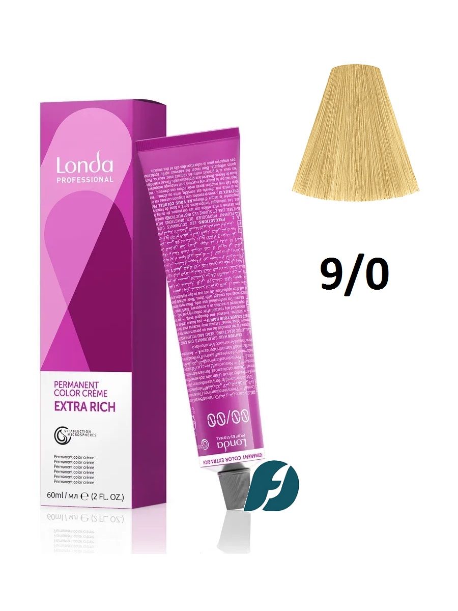Londa Professional Permanent Color 9/0 Стойкая крем-краска для волос - Очень светлый блонд, 60 мл
