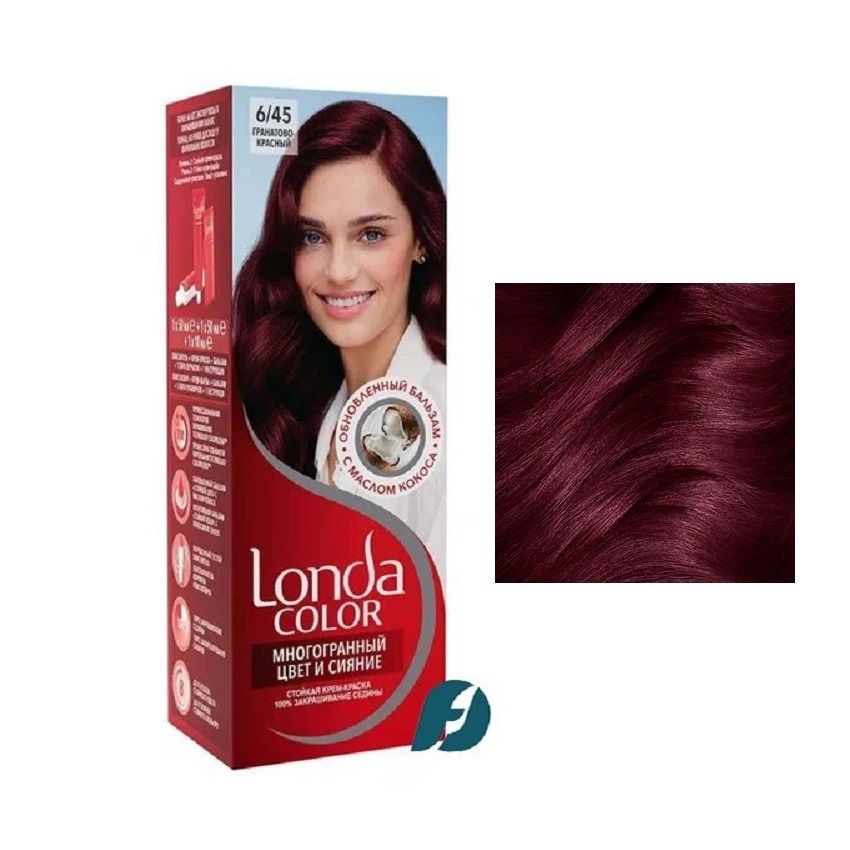 Wella LONDA COLOR 6/45 Крем-краска для волос - Гранатово-красный, 110мл