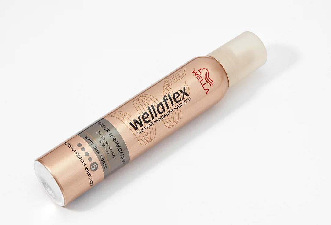 Wella WELLAFLEX SHINY HOLD Мусс для волос блеск и фиксация, 200 мл