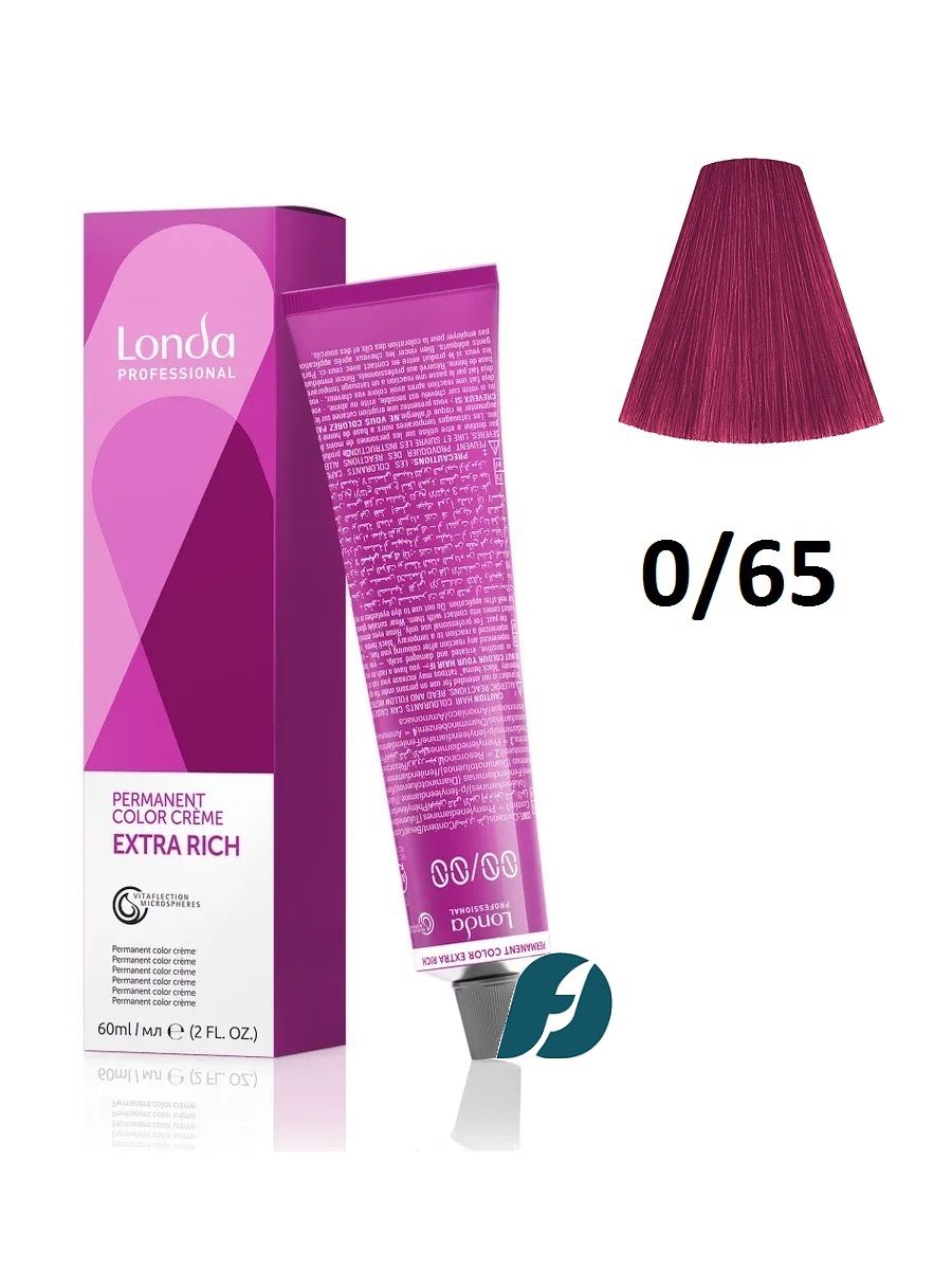 Londa Professional Permanent Color 0/65 Стойкая крем-краска для волос - Фиолетово-красный микстон, 60 мл