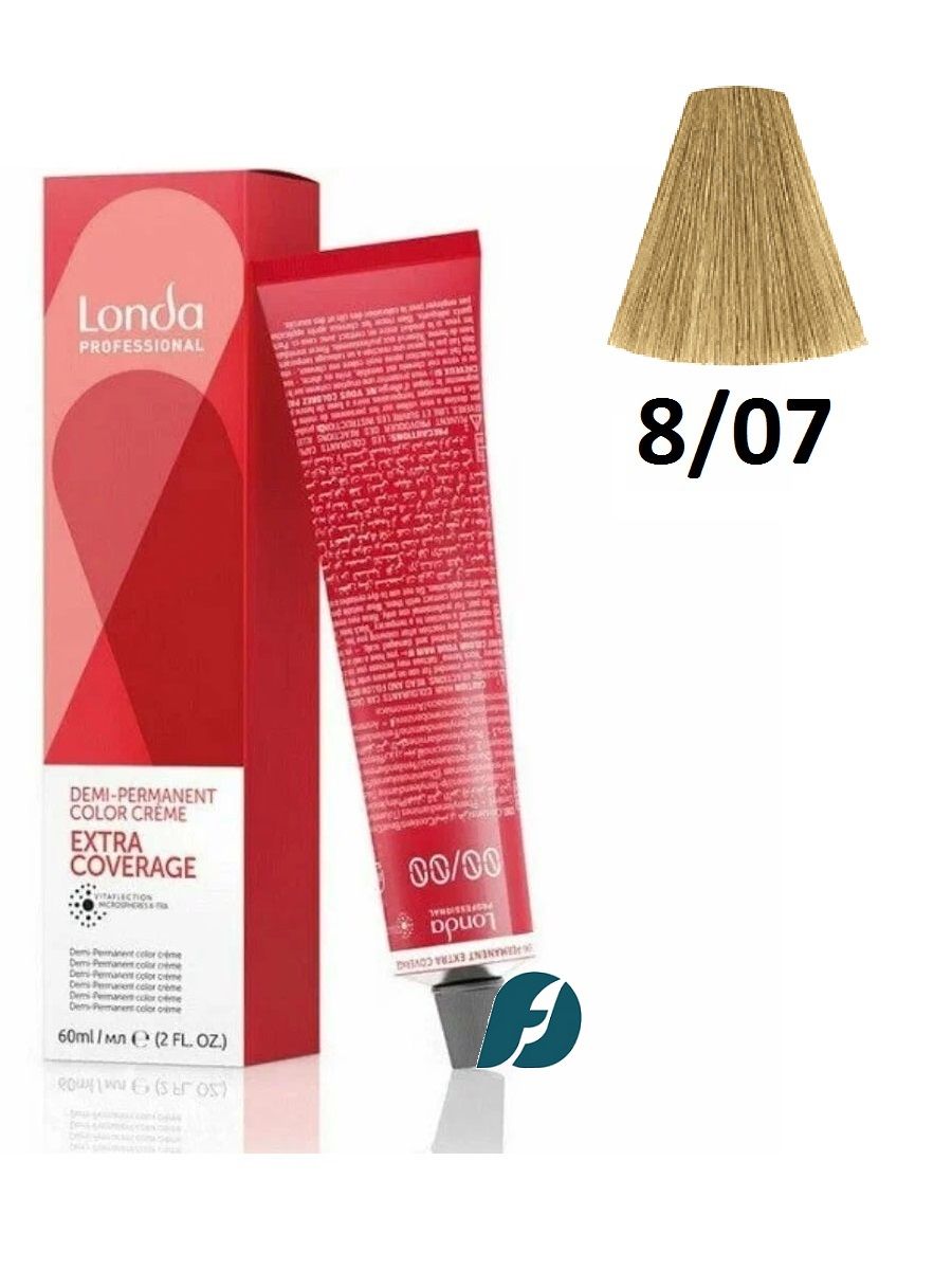 Londa Professional Demi Permanent Extra Coverage Color 8/07 Интенсивно тонирующая крем-краска для волос - Светлый блонд натурально-коричневый, 60 мл