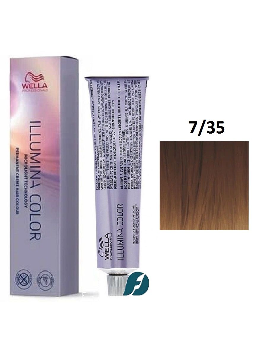 Wella Professionals Illumina Color 7/35 Крем-краска для волос - Темный блонд золотисто-махагоновый, 60мл