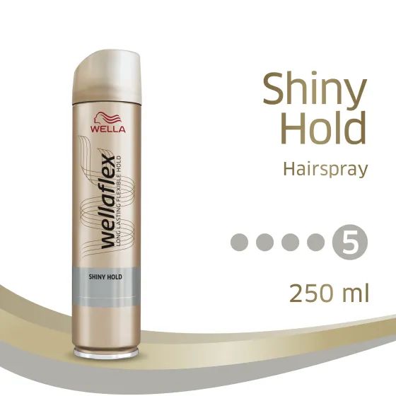 Wella WELLAFLEX SHINY HOLD Лак для волос блеск и фиксация суперсильная, 250 мл