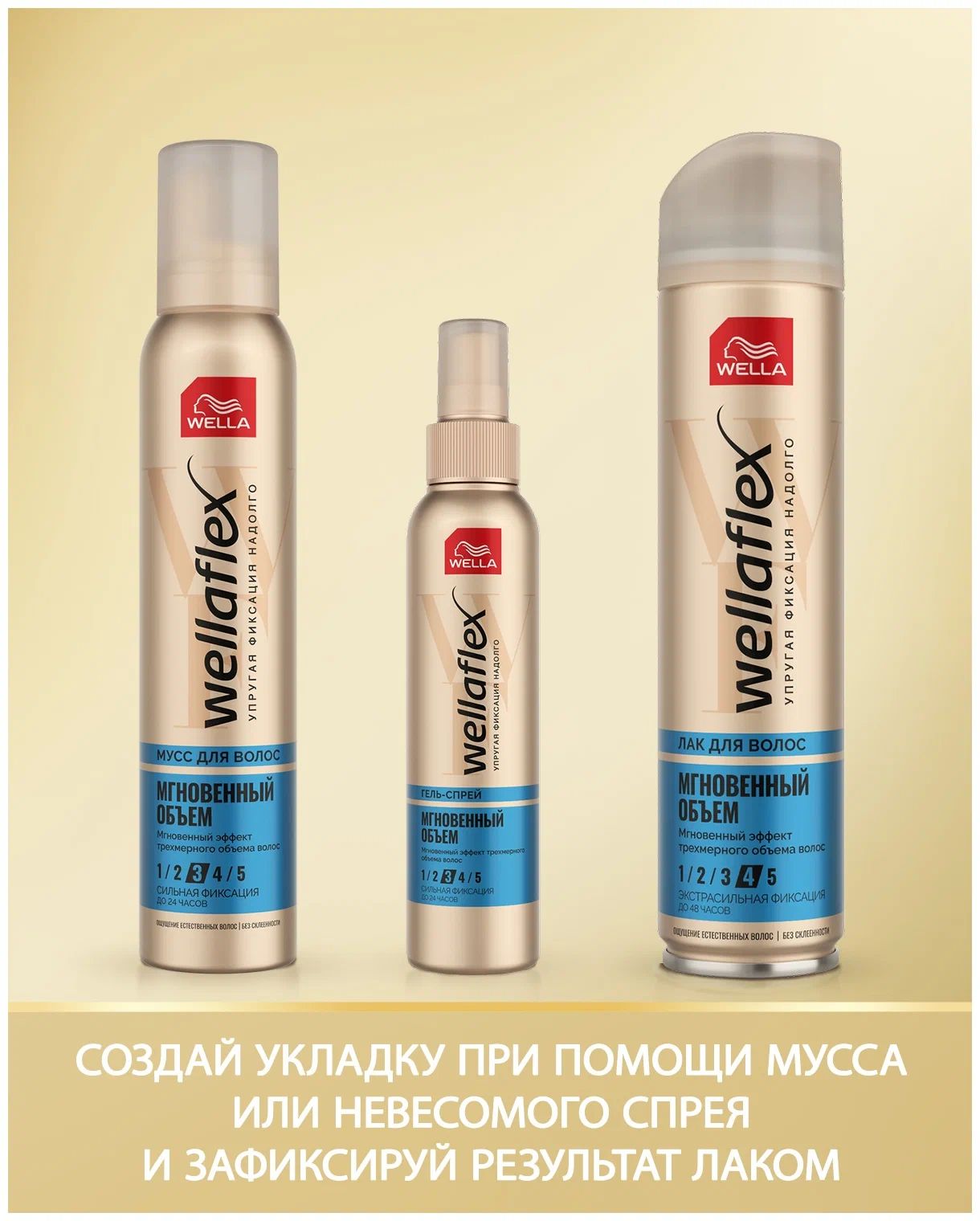 Wella WELLAFLEX Instant Volume Мусс для волос для мгновенного объема, 200 мл