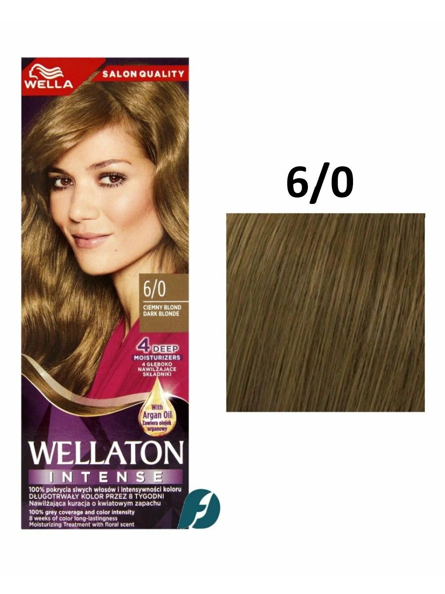 Wella WELLATON 6/0 Cтойкая крем-краска для волос - Светлый каштан, 110 мл