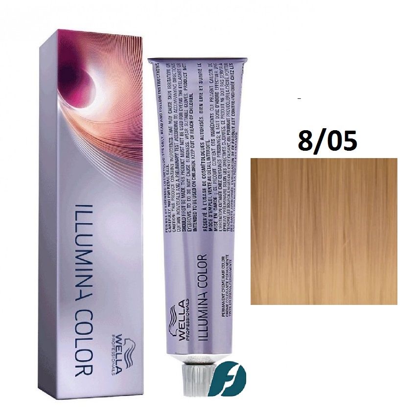 Wella Professionals Illumina Color 8/05 Крем-краска для волос - Светлый блонд натуральный махагоновый, 60мл
