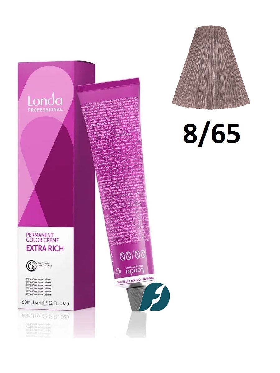 Londa Professional Permanent Color 8/65 Стойкая крем-краска для волос - Холодный розовый, 60 мл
