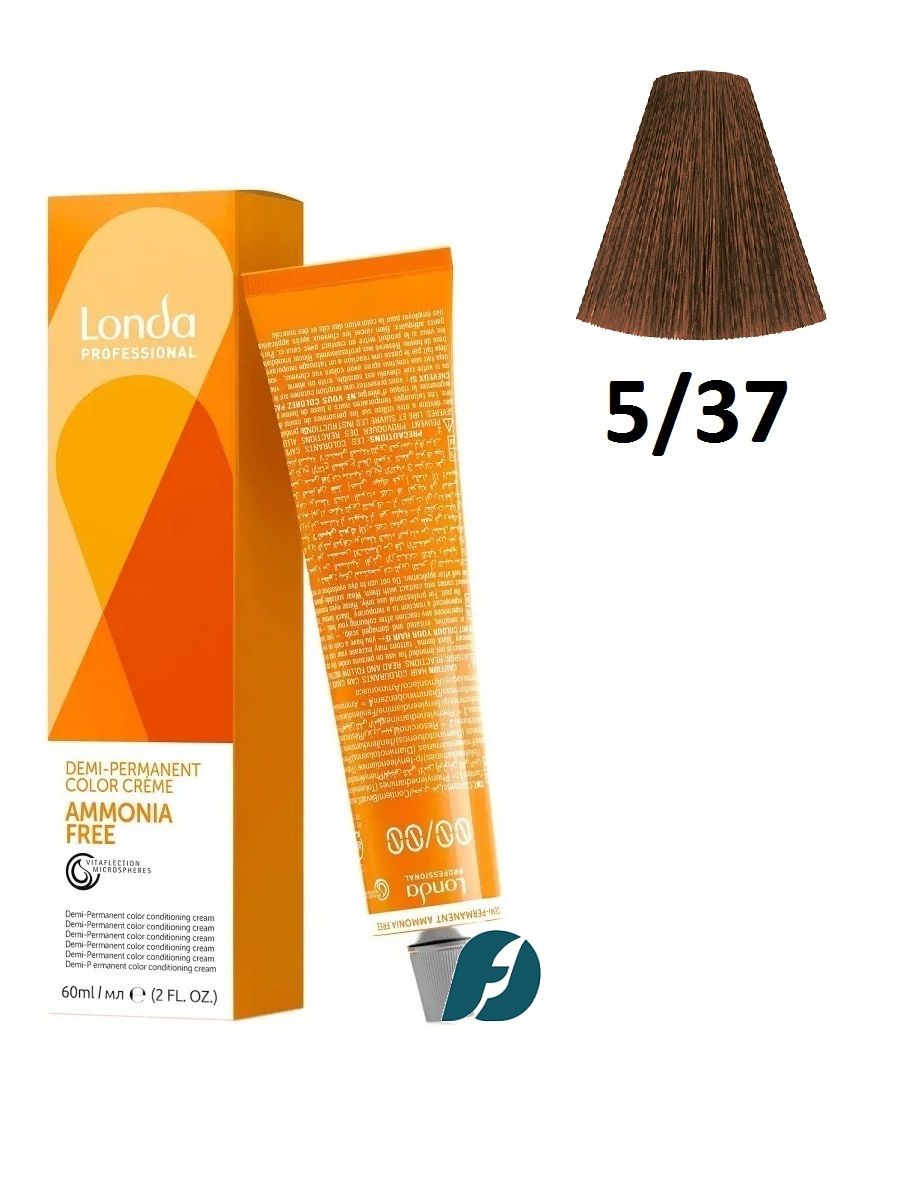 Londa Professional Demi-Permanent Ammonia Free Color 5/37 Тонирующая крем-краска для волос без аммиака - Светлый шатен золотисто-коричневый, 60 мл