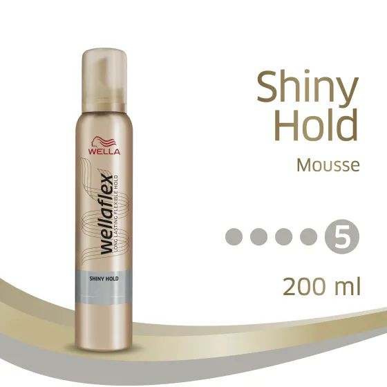 Wella WELLAFLEX SHINY HOLD Мусс для волос блеск и фиксация, 200 мл