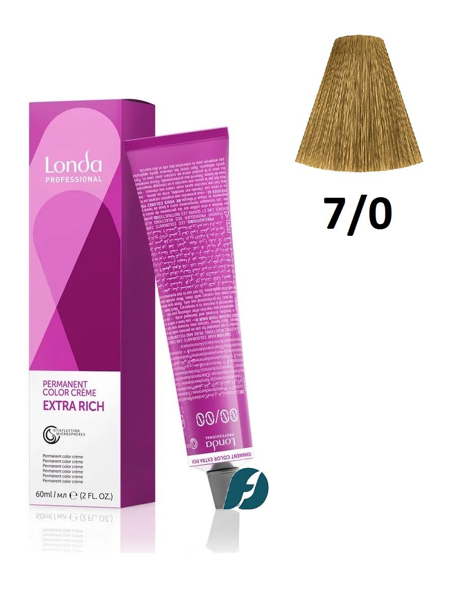 Londa Professional Permanent Color 7/0 Стойкая крем-краска для волос - Блонд, 60 мл